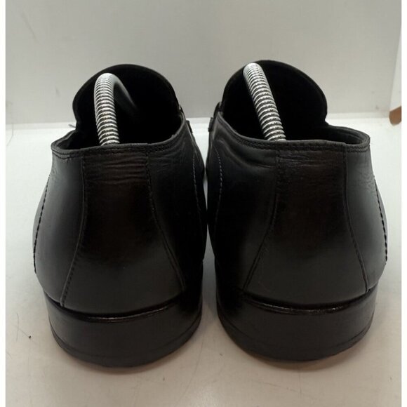 Hugo Boss Men's 10.5 Dikko Black Leather Dress Loafers Horsebit Logo 50200774 - Picture 4 of 9